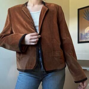 Vintage Intuitions Brown Velvet Coat 10 Preppy Blazer Fall Winter